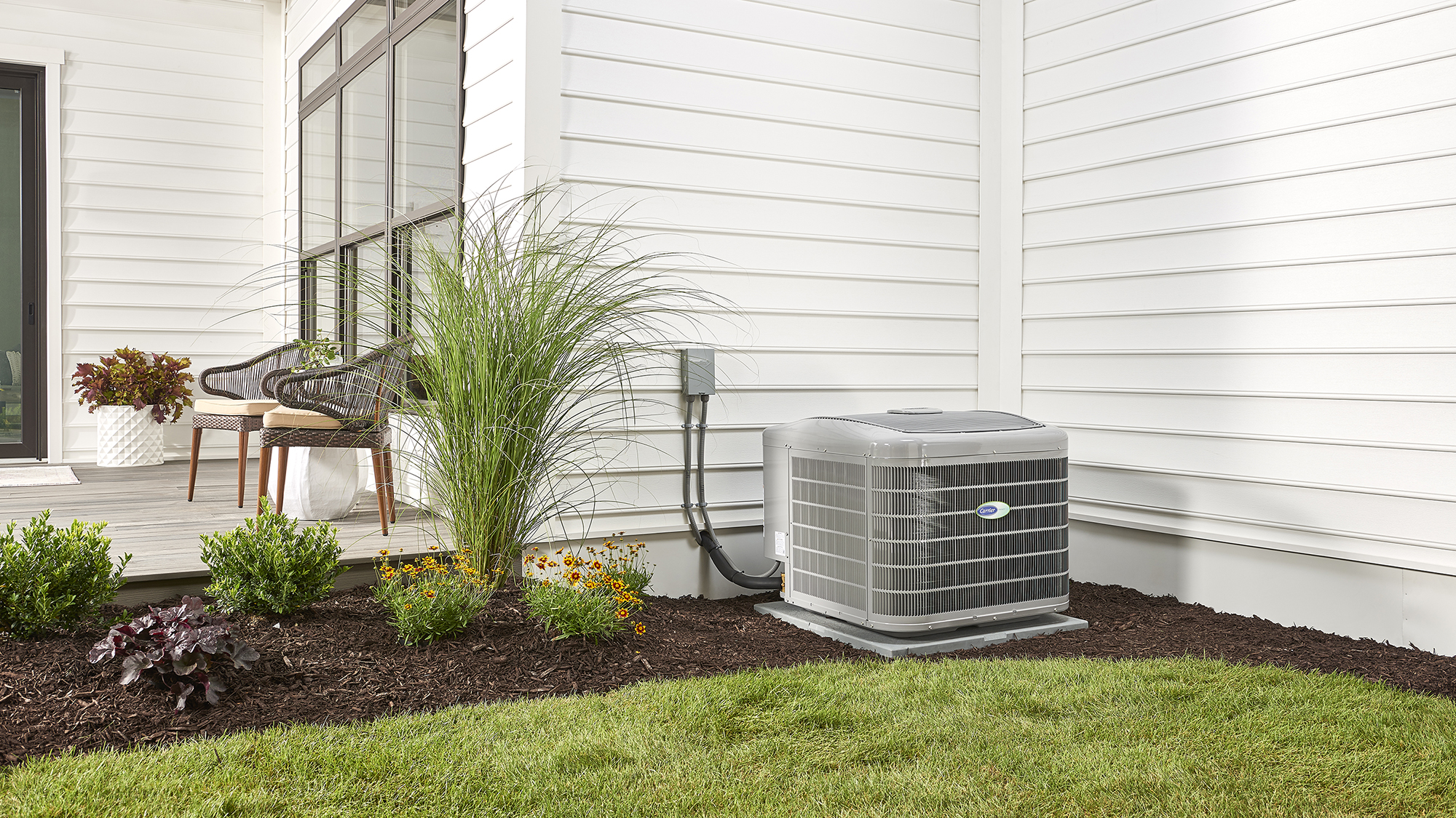 carrier-infinity-outdoor-unit-garden